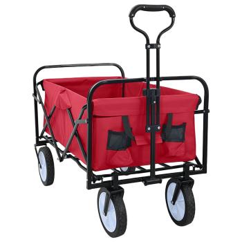 Faltbarer Einkaufstrolley mit Bremsen Rot 94 x 53 x 99 cm