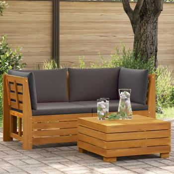 ARDEBO.de - 2-tlg. Garten-Lounge-Set aus massivem Akazienholz Braun