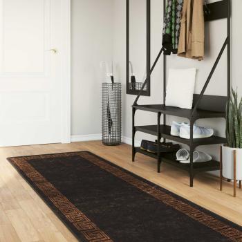 ARDEBO.de - Teppichläufer MARSA Schwarz 100 x 350 cm Polyester und PVC