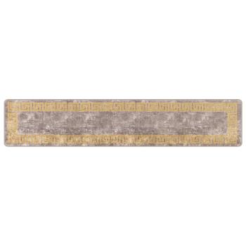 Teppichl?ufer MARSA Grau und Gold 50 x 250 cm Polyester und PVC