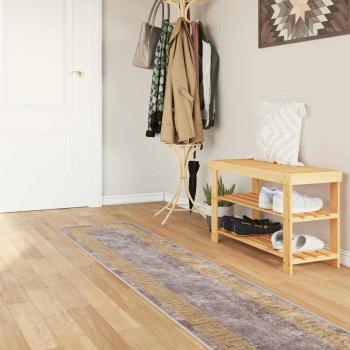 ARDEBO.de - Teppichläufer MARSA Grau und Gold 50 x 450 cm Polyester und PVC