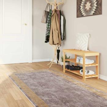 ARDEBO.de - Teppichläufer MARSA Grau 100 x 350 cm Polyester und PVC