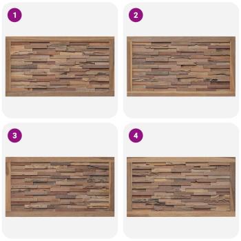 Bettkopfteil Natur Massivholz Teak