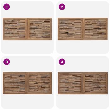 Bettkopfteil Natur Massivholz Teak