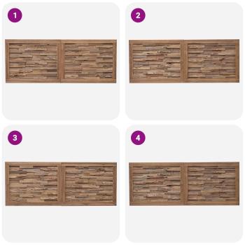 Bettkopfteil Natur Massivholz Teak