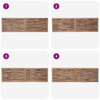 Bettkopfteil Natur Massivholz Teak