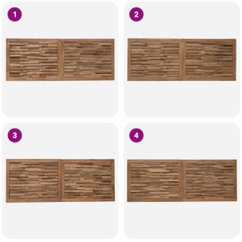 Bettkopfteil Natur Massivholz Teak