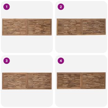 Bettkopfteil Natur Massivholz Teak