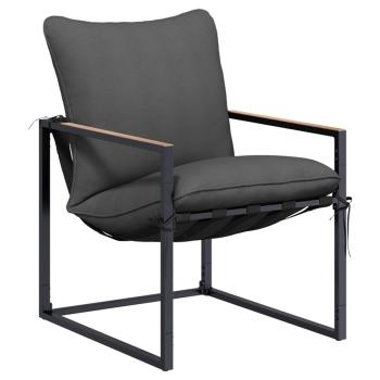 Gartensofa-set 3 stk. Schwarz und Anthrazit Stahl