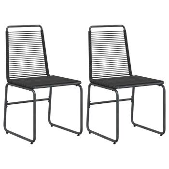 Gartenstühle 2 stk. Schwarz Rattan