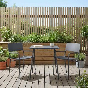 ARDEBO.de - Gartenstühle 2 stk. Anthrazit Stahl