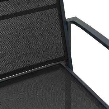Gartenstühle 2 stk. Schwarz und Anthrazit Textilen-Stoff