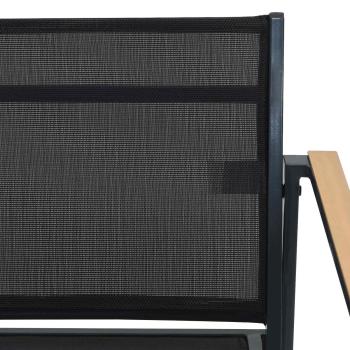 Gartenstühle 2 stk. Schwarz und Anthrazit Textilen-Stoff