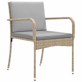 Garten Set Beige Poly-Rattan