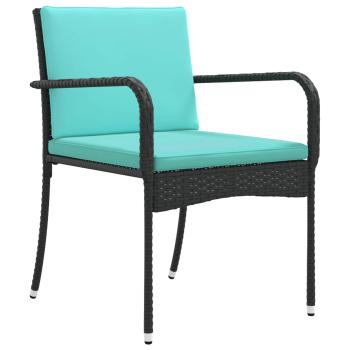 Garten Set Schwarz Poly-Rattan