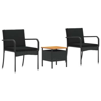 Garten Set Schwarz Poly-Rattan