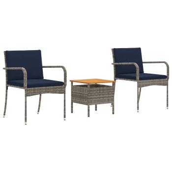 Garten Set Grau Poly-Rattan
