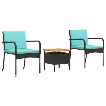 Garten Set Schwarz Poly-Rattan