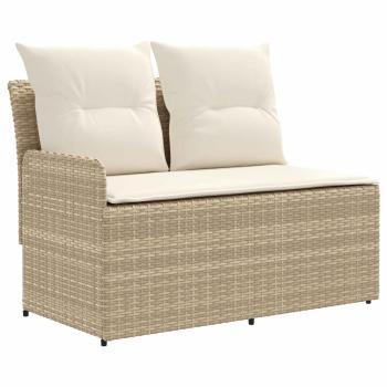 Gartenarmsessel mit Ecksofa 2 Stück Beige und Creme PE-Rattan