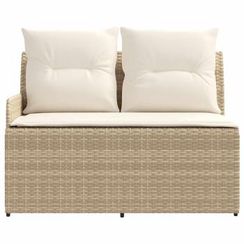 Gartenarmsessel mit Ecksofa 2 Stück Beige und Creme PE-Rattan
