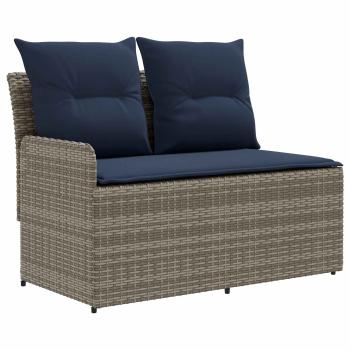 Garten Armlehnen Sofa mit Klapptisch 2 Stück PE-Rattan