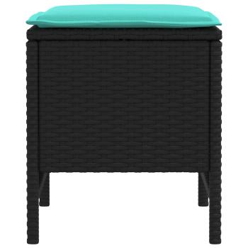 Garten-Fußhocker 2 Stück Schwarz und Türkis 38 x 38 x 45 cm