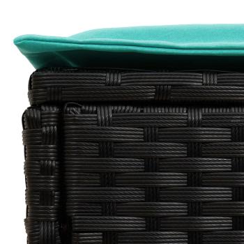 Garten-Fußhocker 2 Stück Schwarz und Türkis 38 x 38 x 45 cm