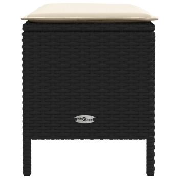 Garten-Fußhocker Schwarz und Creme 80 x 38 x 45 cm PE-Rattan