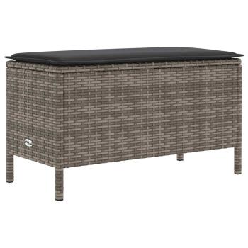 Garten-Fußhocker Grau und Dunkelgrau 80 x 38 x 45 cm PE-Rattan
