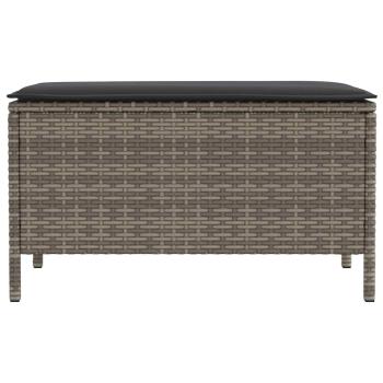 Garten-Fußhocker Grau und Dunkelgrau 80 x 38 x 45 cm PE-Rattan