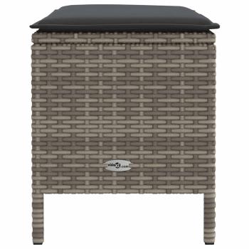 Garten-Fußhocker Grau und Dunkelgrau 80 x 38 x 45 cm PE-Rattan