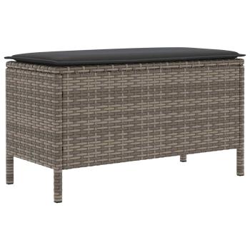 Garten-Fußhocker Grau und Dunkelgrau 80 x 38 x 45 cm PE-Rattan