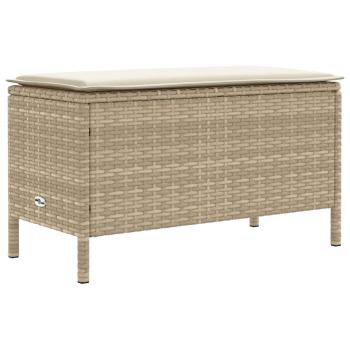 Garten-Fußhocker Beige und Creme 80 x 38 x 42 cm PE-Rattan