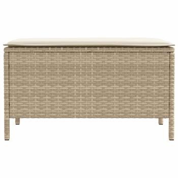 Garten-Fußhocker Beige und Creme 80 x 38 x 42 cm PE-Rattan