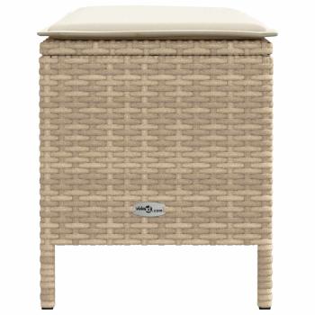 Garten-Fußhocker Beige und Creme 80 x 38 x 42 cm PE-Rattan