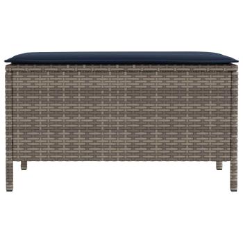 Garten-Fußhocker Grau und Marineblau 80 x 38 x 42 cm PE-Rattan
