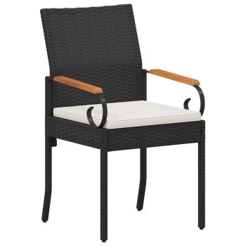 Gartenstühle 2 Stk. Schwarz und Cremeweiß