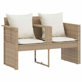 Garten-Sofa 8 stk. Poly-Rattan Beige und Cremeweiß