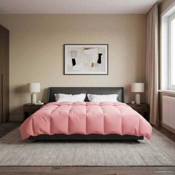 ARDEBO.de - Ganzjahresbettdecke 200 x 200 cm 4 Jahreszeiten Rosa