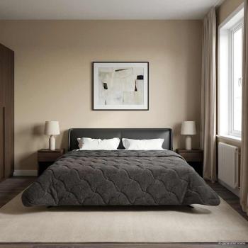ARDEBO.de - Sommerdecke Anthrazit 200 x 240 cm Mikrofaser und Teddy-Fleece