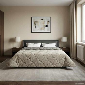 ARDEBO.de - Sommerdecke Hellgrau 200 x 200 cm Mikrofaser und Teddy-Fleece