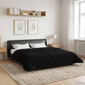 ARDEBO.de - Sommerdecke 200 x 240 cm Sommer Schwarz Atmungsaktiv