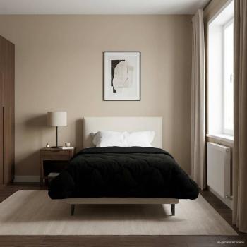 ARDEBO.de - Sommerdecke 155 x 220 cm Sommer Schwarz Atmungsaktiv