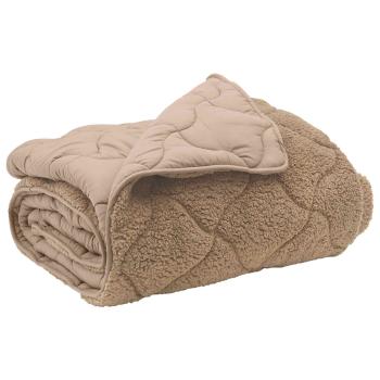 Sommerdecke Taupe 200 x 240 cm Mikrofaser und Teddy-Fleece