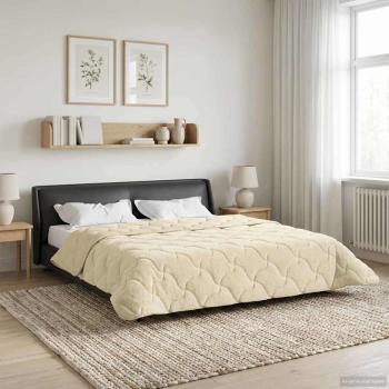 ARDEBO.de - Sommerdecke 200 x 200 cm Sommer Creme Atmungsaktiv