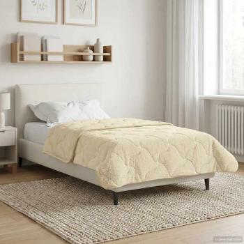 ARDEBO.de - Sommerdecke 155 x 220 cm Sommer Creme Atmungsaktiv