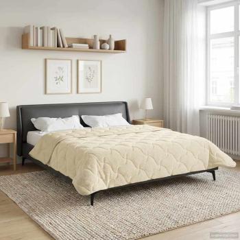 ARDEBO.de - Sommerdecke 220 x 260 cm Sommer Creme Atmungsaktiv
