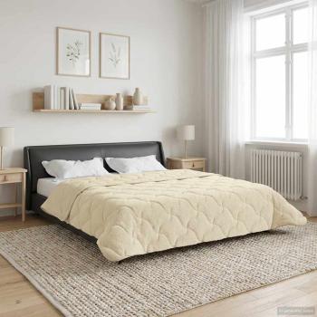 ARDEBO.de - Sommerdecke 240 x 260 cm Sommer Creme Atmungsaktiv