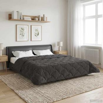 Ganzjahresbettdecke Gepolstert Anthrazit 200 x 240 cm