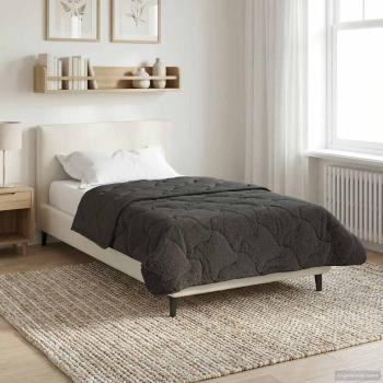 ARDEBO.de - Ganzjahresbettdecke Gepolstert Anthrazit 135 x 200 cm